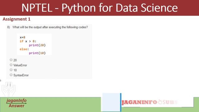 2022- NPTEL Python for Data Science Assignment 1 solutions| 100% correct answers with explanation