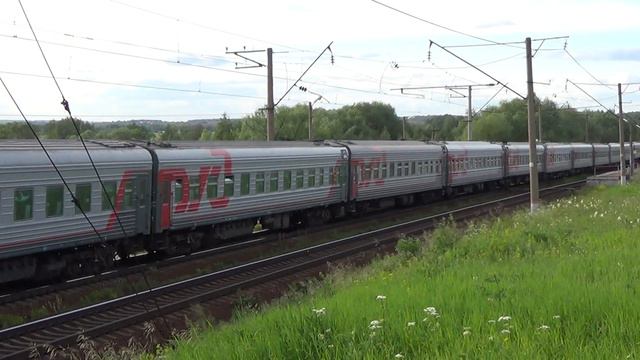 ЧС7-??? с поездом дальнего следования. смотреть онлайн