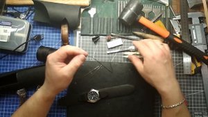 мужской кожанный ремешок для часов