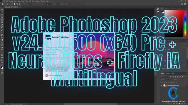 Adobe Photoshop 2023 v24 5 0 500 x64 Pre + Neural filtros + Firefly IA Multilingual смотреть онлайн