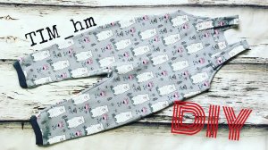 Как сшить трикотажный полукомбинезон + готовая выкройка |TIM_hm|