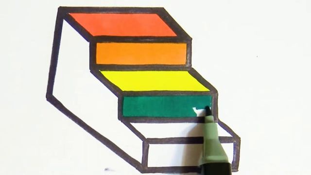 Раскраски для Детей Как Нарисовать Лестницу | Coloring Pages For Kids How To Draw A Ladder смотреть онлайн
