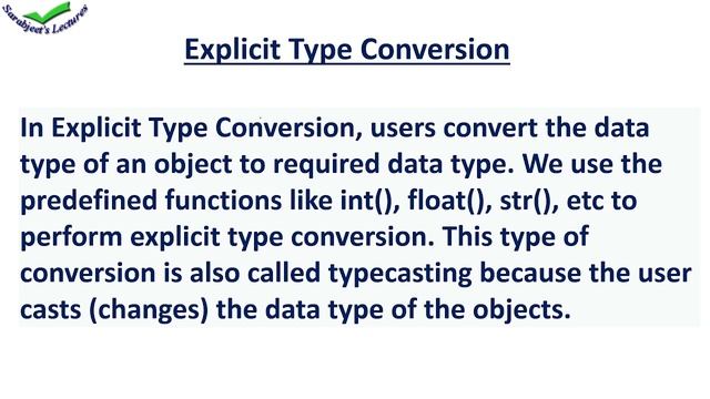 11th IP / introduction to python/ chapter 2 / part-10/ type conversion /type casting used in python