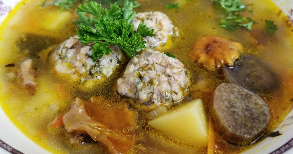 Суп с грибами и фрикадельками пошаговый рецепт с фото