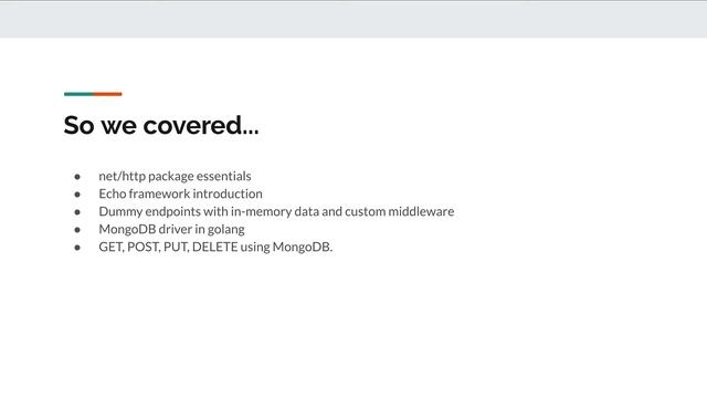 RESTful API in Golang using Echo - Summary смотреть онлайн