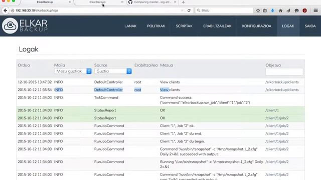 Streaming ElkarBackup logs with websocket (2/2) смотреть онлайн