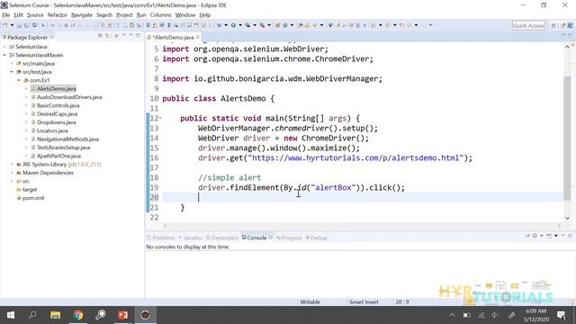 How to handle Alerts in Selenium WebDriver