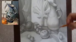 5 Рисунок натюрморта с гипсовой розеткой  Обобщение и завершение рисунка