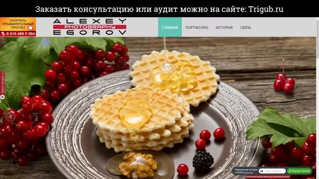 Аудит сайта услуг фотографа в Москве. Анализ сайта на ошибки. Пример аудита сайта.