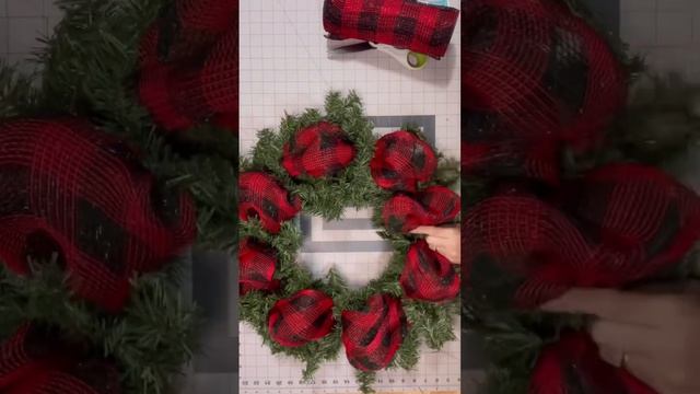 How to Make a Winter Deco Mesh and Evergreen Wreath. The full tutorial is on my YouTube Channel.