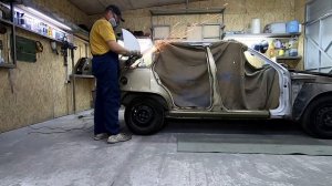 Daewoo Nexia боковой удар, ремонт кузова / Side impact, body repair