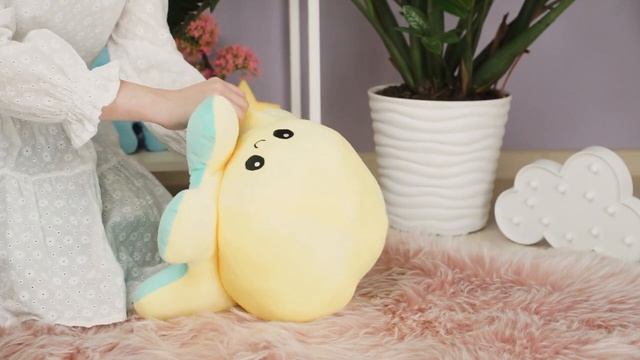 Мягкая игрушка-перевертыш "Осьминожек" желтый-мятный, 50см смотреть онлайн