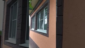 Декоративная штукатурка, на фасаде дома.