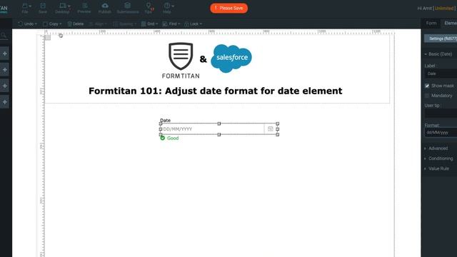 Adjust date format for date element смотреть онлайн