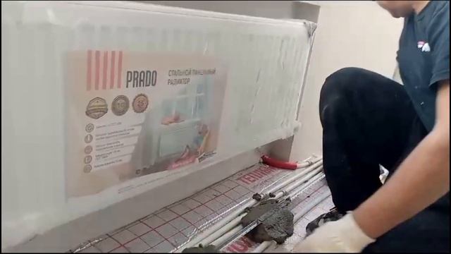 Стяжка теплого пола. Дизайнерский ремонт двушки. МКР. Вересаево. смотреть онлайн