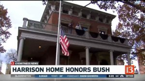 Benjamin Harrison Home honors President George HW Bush
