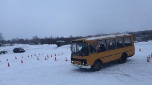 Экзамен (площадка) категория D - автобус (зима ❄️)