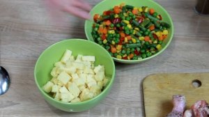 Запеченная курица, фаршированная овощами