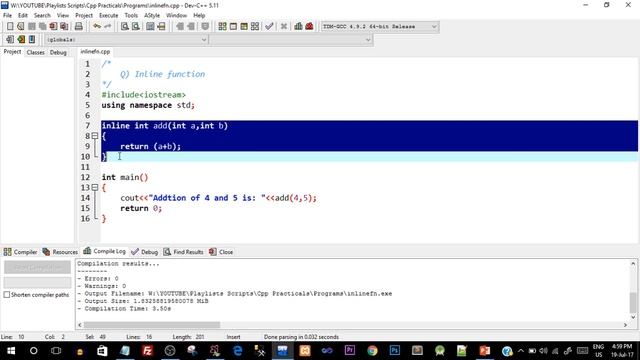 Inline Functions & Default Parameters in C++ Programming