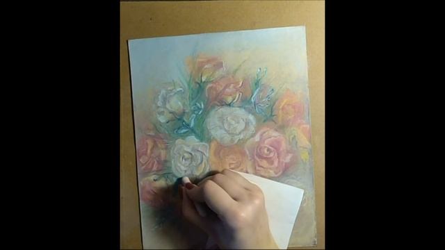Пастель Brauberg и Олки на наждачной бумаге/The drawing process pastel on sandpaper (pastel roses) смотреть онлайн