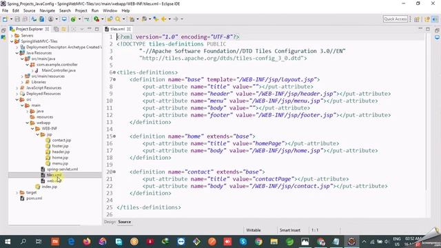 Apache Tiles Example All-in-One | Spring Tutorial in Hindi | #38