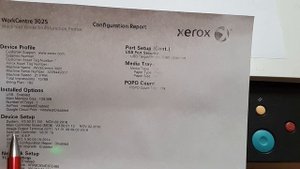 Xerox WorkCentre 3025 Print Supplies & Configuration report