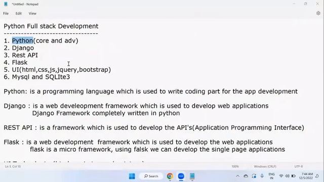 FULL STACK PYTHON tutorials by Mr. Mohan Reddy Sir