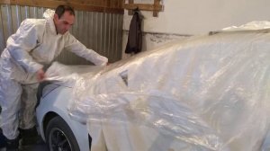 Укрывка для автомобиля перед покраской