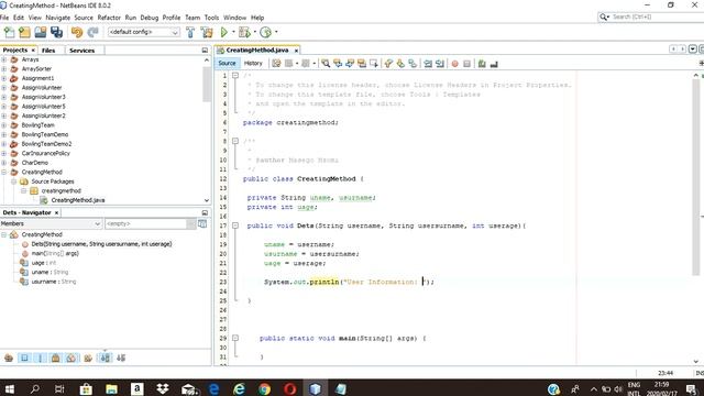 How to create and call a method in Java - NetBeans смотреть онлайн