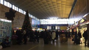 Объявление поездов, на Московском вокзале, города Санкт - Петербурга. (2019 год)
