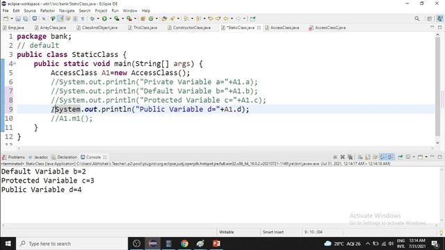JAVA-Access Specifier (Private, Default, Protected and Public) смотреть онлайн