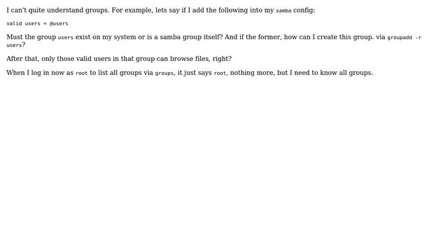 Unix & Linux: Groups in the Samba configuration смотреть онлайн
