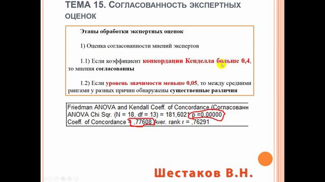 АНАЛИЗ ДАННЫХ #15 Согласованность мнений экспертов смотреть онлайн