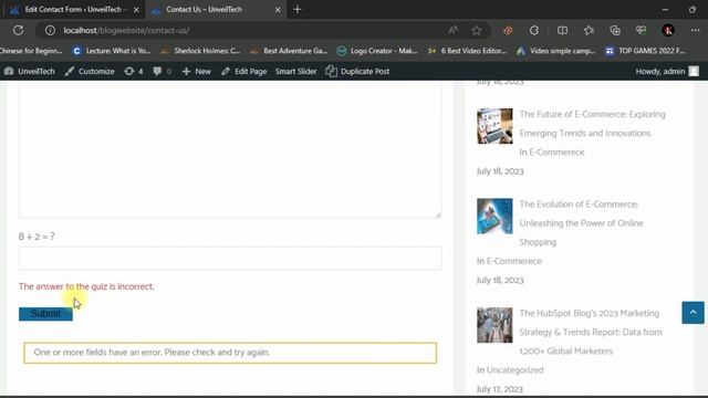 Add Quiz Option in Contact Form 7 using WordPress Plugin | Quiz - Contact Form 7