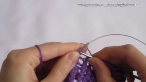 Вяжем ажурный круговой шарф - снуд спицами. Openwork circular knit scarf - LIC spokes.