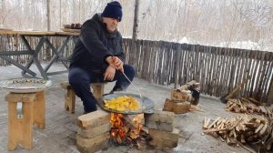 Жаренная картошка с бараньим курдюком (Fried Potatoes with Sheep's Tail Fat )