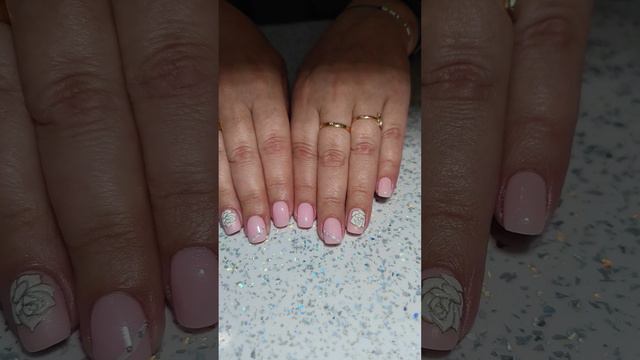 маникюр#shortvideo#manicure#nails#гельлак#доипосле#ногти#гель#video#розовый#розы#дизайн