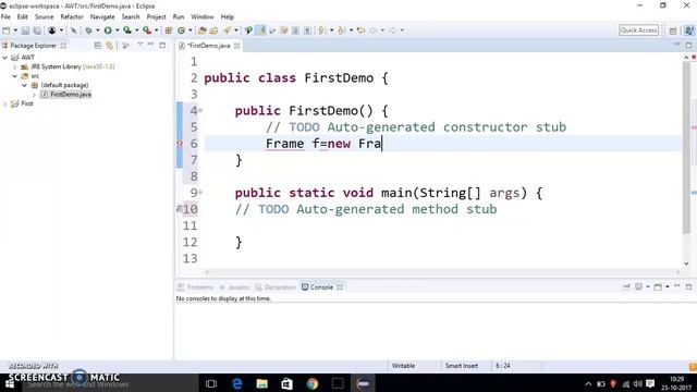 2 Java Program to create Frame (first way) смотреть онлайн