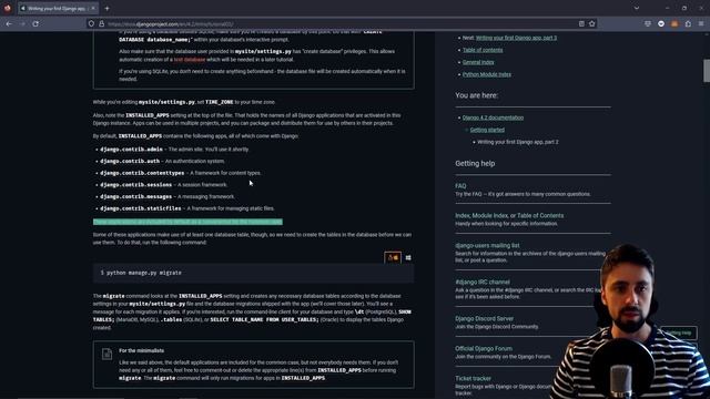 Reading The Entire Django Docs P5 - Sqlite Database Setup + Checking Tables Exist смотреть онлайн