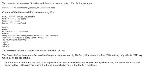 How can I use a custom 503 error document when HAProxy sends a 503 HTTP code? (3 Solutions!!) смотреть онлайн