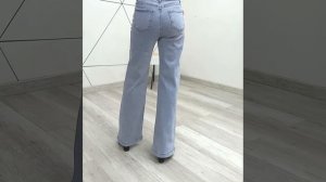 Джинсы женские высокой посадкой прямые слим фит трубы клеш джинсовые брюки одежда женская