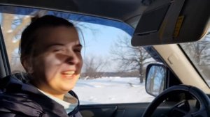 6  Снежные покатушки Блондинки на Паджеро  Первый дрифт