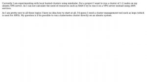 DevOps & SysAdmins: Run kubernetes cluster directly on ubuntu (vps)