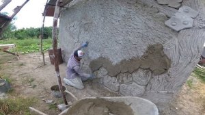 Декоративная  штукатурка  на  фасаде  дома . Оформление  цоколя, декоративный  камень.