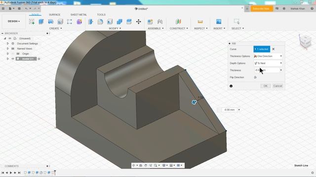 Autodesk Fusion 360 Tutorial for Beginner Exercise 3
