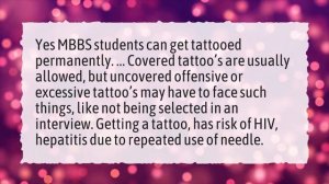 Why tattoo is not allowed in government jobs?