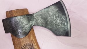 Рисунок на топоре.Переделка топора. Травление,воронение. Подарочный топор Спецназ-ВДВ..mp4