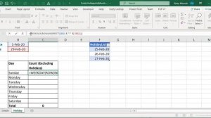 Calculate the Number of "Mondays", "Tuesdays....." that are not Public Holidays