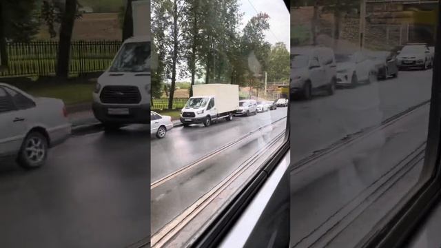 Поездка на трамвае ЛВС-86к по временной трассе 61 трамвая! Снимал летом смотреть онлайн