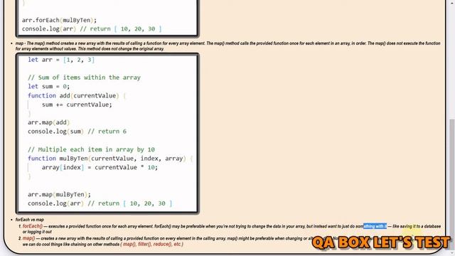 PART 20 - JavaScript - forEach ,map and forEach vs map